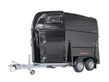 Veetrailer met gesloten laadruimte voor transport en opslag.