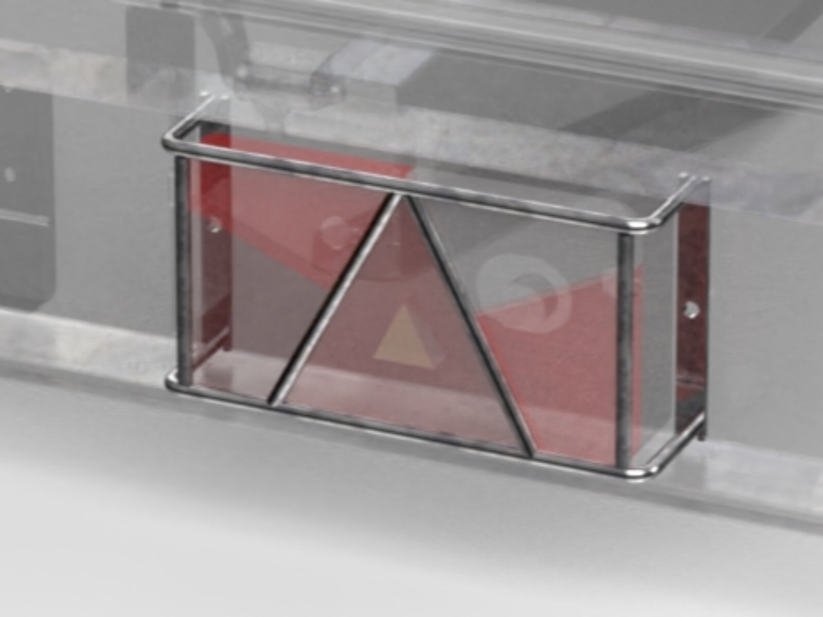 Stalen wagenrek voor aanhangwagens met zijpanelen en steunbalken.