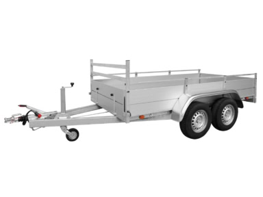 Aanhangwagen met dubbele as voor transport en opslag.
