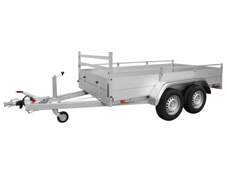 Aanhangwagen met dubbele as voor transport en opslag.