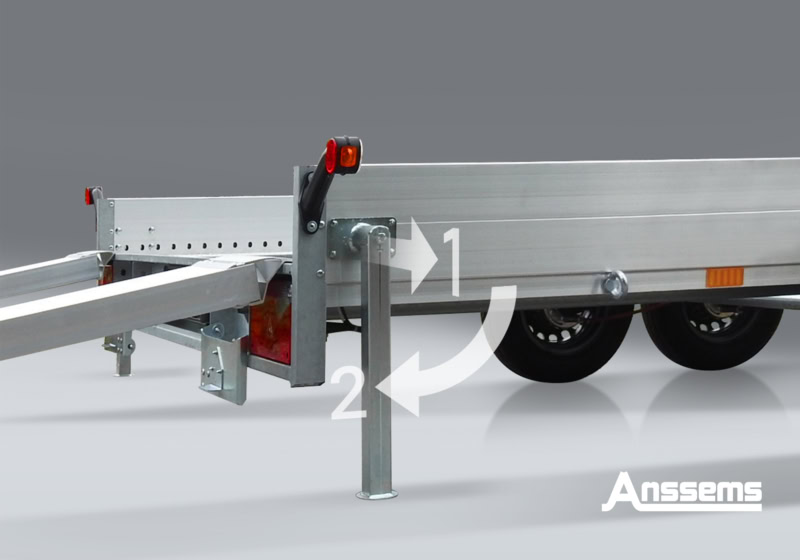 Aanhangwagenkoppeling met snelkoppelsysteem.