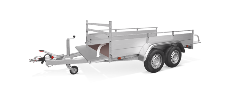 Veetrailer voor transport en verhuur met dubbele assen.