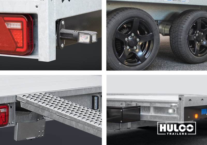 Veetrailer met zijdeur, LED-verlichting en stevige constructie.