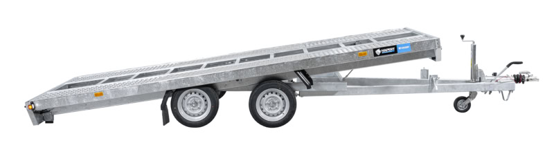 Aluminium vrachtwagenaanhanger voor het vervoeren van goederen.