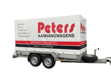 Bakwagen met huif voor transport, 350x150x180 cm, Peters Aanhangwagens.