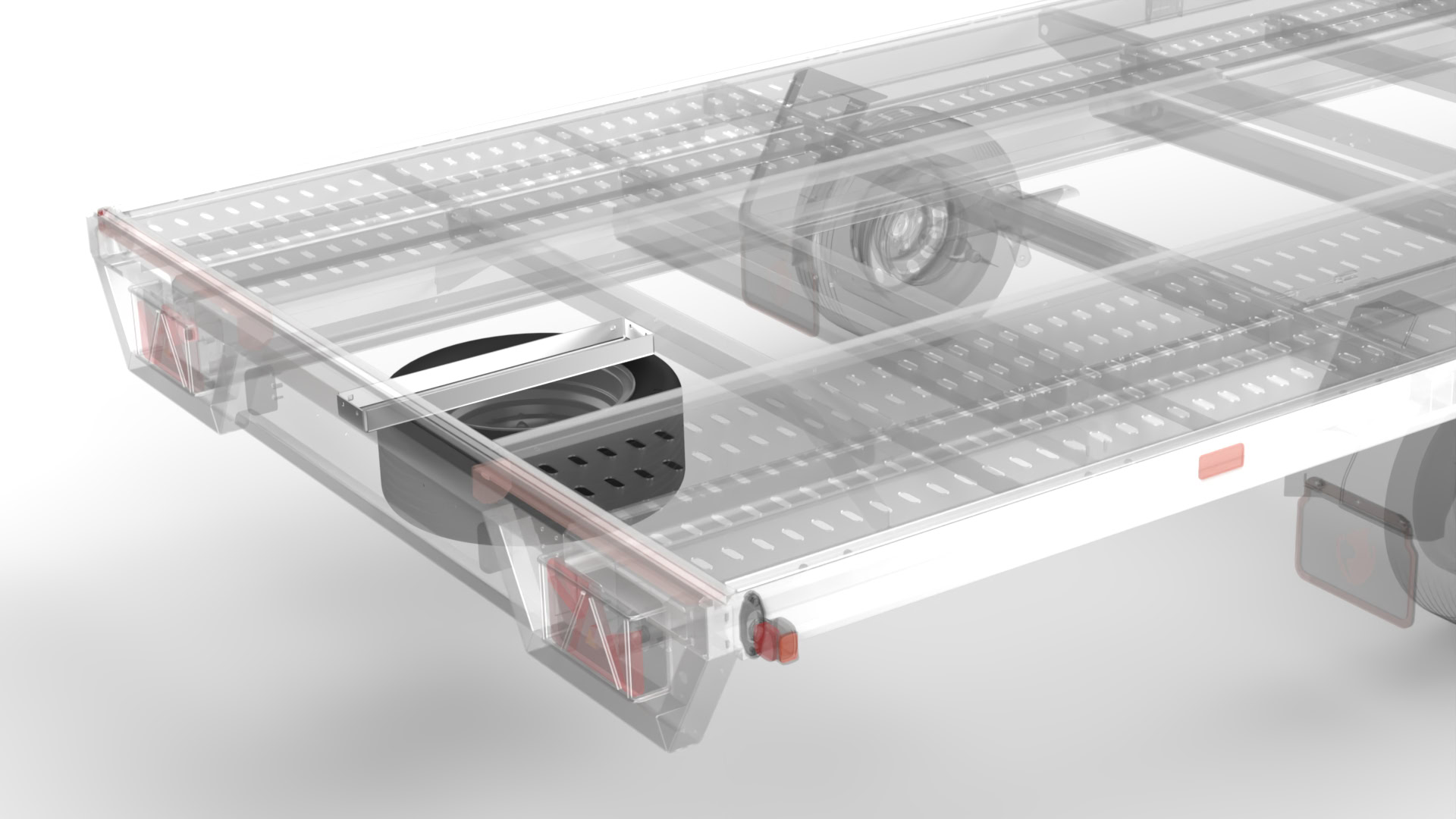 Aanhangwagen voor transport en logistiek met lage laadvloer en stevige constructie.