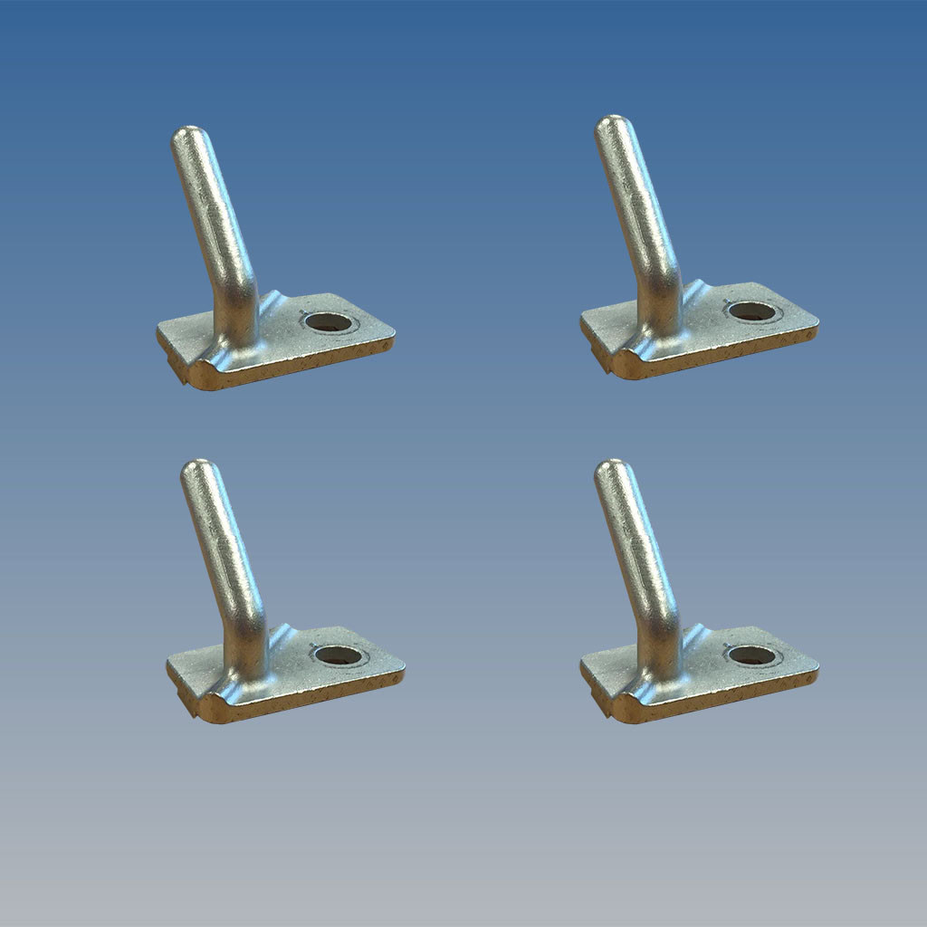 Veerhaken voor aanhangwagen, set van 4, geschikt voor veilige bevestiging en transport.