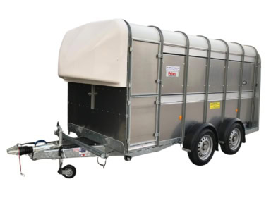 Veetrailer voor aanhangwagen met afsluitbare opbouw.