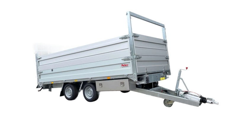 TwinTrailer kipper en transporter, 3500kg, 402×192 cm, ideaal voor zwaar transport.